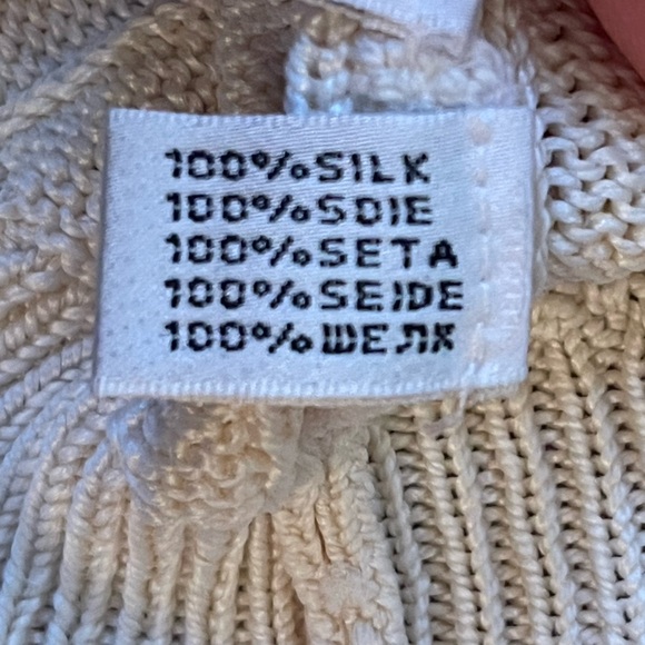 Vintage Ralph Lauren Black Label Cable Knit Silk Sleeveless Cream  Tank L - Picture 6 of 13